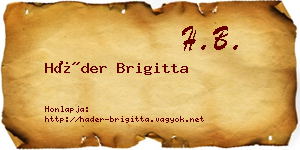 Háder Brigitta névjegykártya